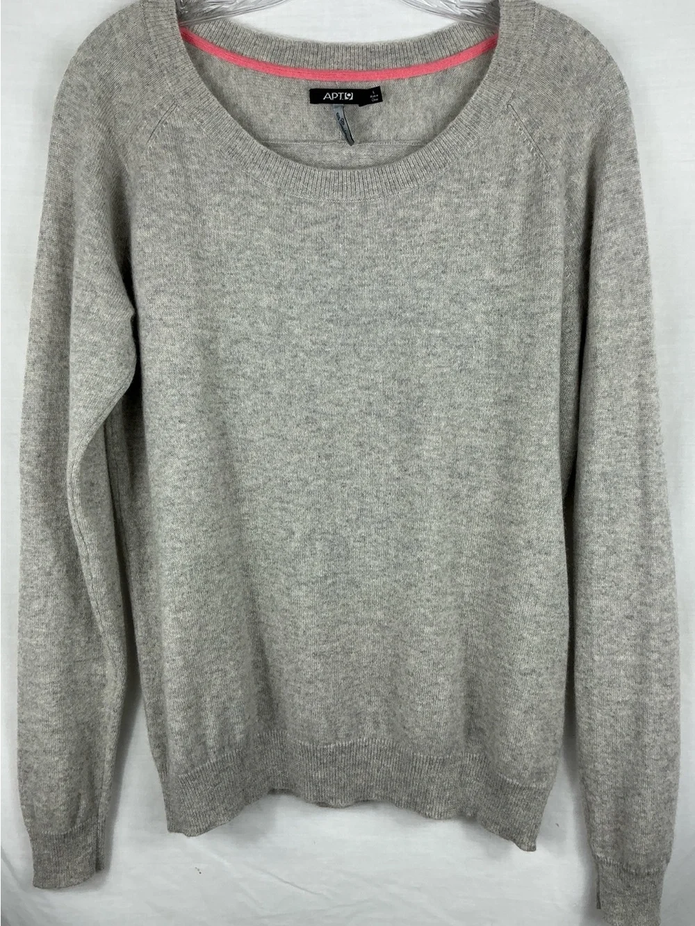 APT.9 Gray 100% Cashmere Lightweight Sweater